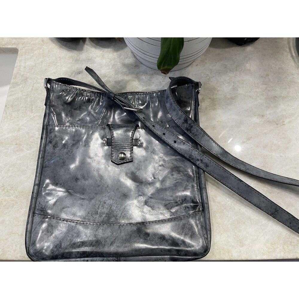 Rustico Brand Top-Grain Cowhide Leather Crossbody Bag Gray Unisex